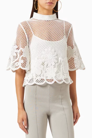 Amaani T-shirt in Cotton-lace
