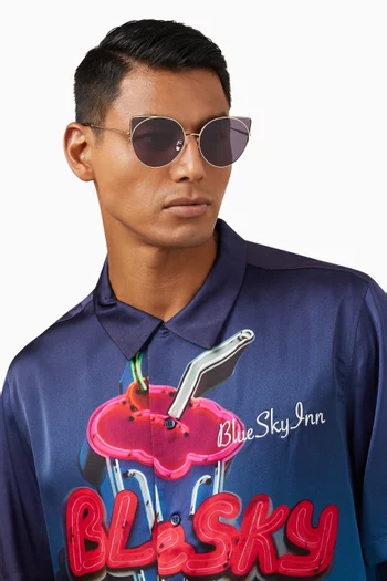 Moonbeam Cat-eye Sunglasses in Metal