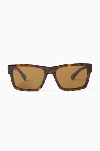 Rectangle Tortoiseshell Sunglasses in Acetate