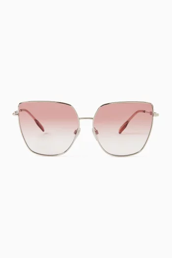 Oversized Cat-eye Sunglasses in Metal & Acetate