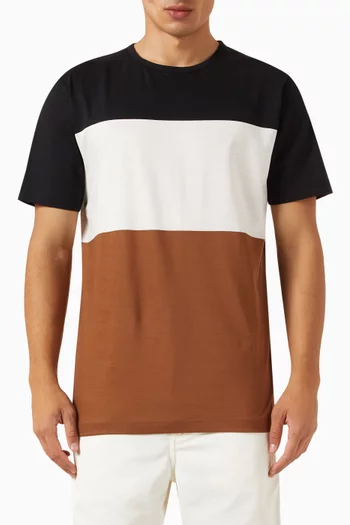 Colour-block T-shirt in Cotton Jersey