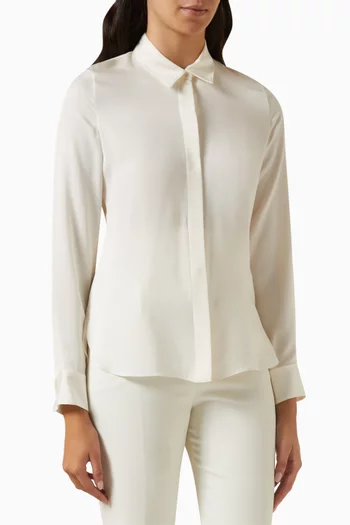 Classic Fitted Shirt in Silk Georgette