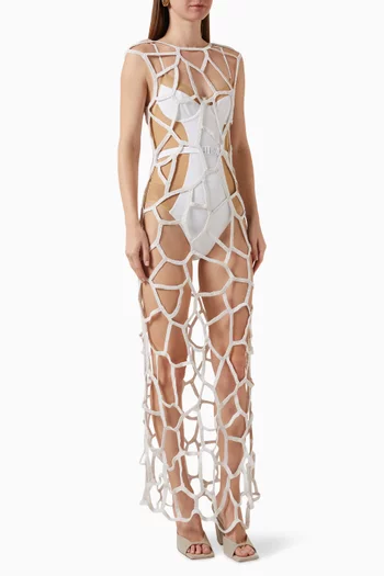 Fishnet Crochet Maxi Dress