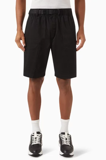 Belted Shorts in Cotton Twill