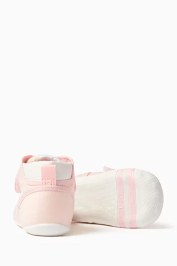 Baby Logo Velcro & Lace Sneakers in Canvas