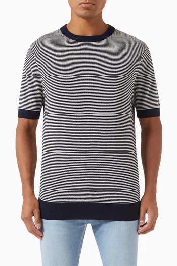 Ithaca Striped Sweater in Mercerised Cotton