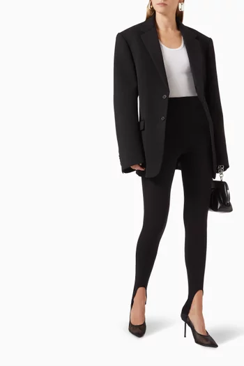 لغينغز بأشرطة أسفل القدم جيرسيه مطاطي معالج