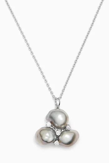 Zoja Keshi Truffle Diamond Necklace in 18kt White Gold