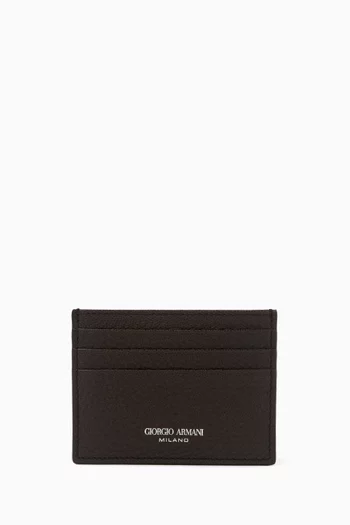 GA Logo Card Holder in Leather