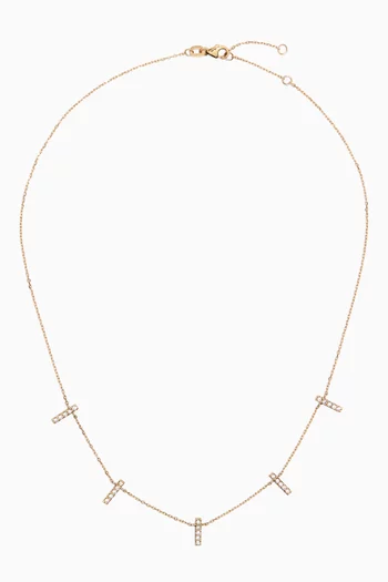 Diamond Bar Necklace in 18kt Gold