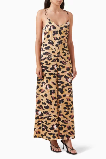 Leopard-print Bali Wide-leg Jumpsuit