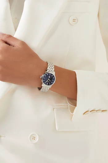 ساعة مونفيز كوارتز رفيعة ومرصعة بالماس ستانلس ستيل، 30 مم