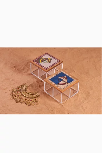 Faras Accessory Box in Leather & Walnut Wood