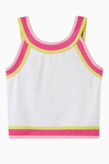 Multicolour Trim Tank Top in Rayon Blend