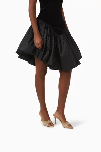 حذاء مفتوح رانيا مرصع بالكريستال أورجانزا وشمواه بكعب 85 مم