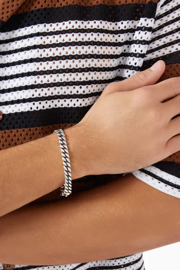 سوار بتصميم سلسلة وحلقات فضة إسترلينية، 8 مم