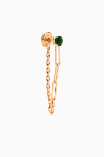 Bo Chain Emerald Single Earring in 18kt Gold