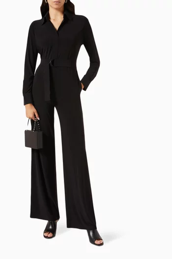NK Shirt Straight-leg Jumpsuit in Poly Lycra