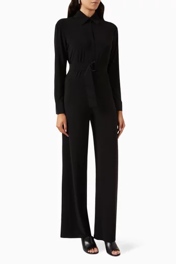 NK Shirt Straight-leg Jumpsuit in Poly Lycra
