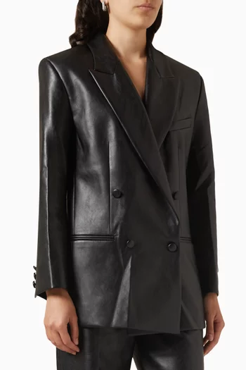 Double-breasted Blazer in Vegan-leather