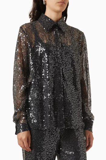 Long-sleeve Shirt in Sequin