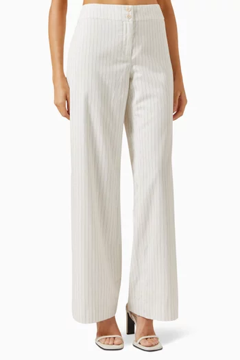 Natasha Pinstripe Pants in Jacquard Cotton