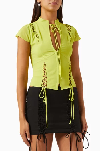 Trapeze Lace-up Top in Chiffon