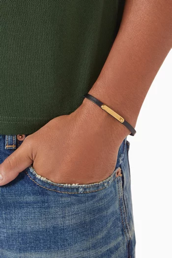 ID Plaque Bracelet in Leather