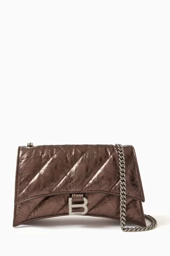 Crush XS Chain Bag in Quilted Metallized Crushed Calfskin