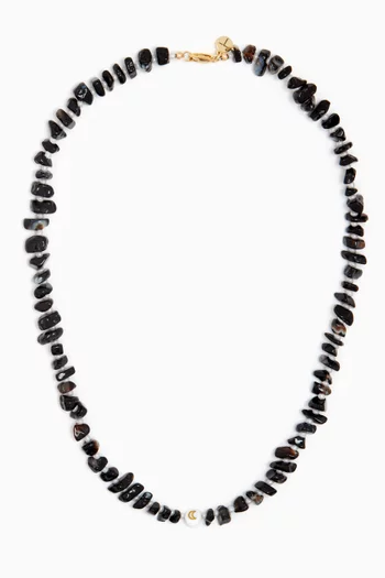 Moon Black Onyx Crystal Healing Necklace