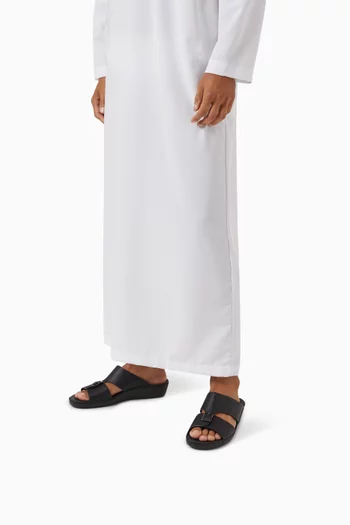 حذاء مفتوح بإبزيم جلد صناعي