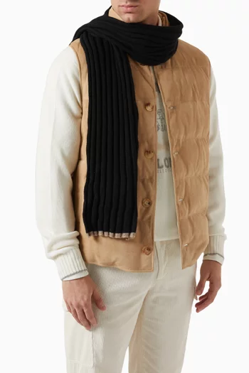 Ribbed Scarf in Cashmere