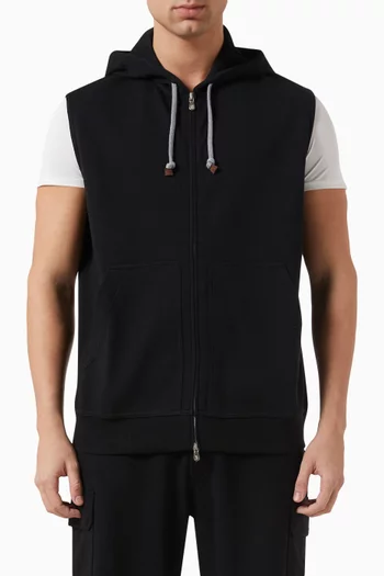 Sleeveless Hoodie in French Terry