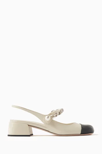 Two-tone 35 Slingback Pumps in Patent-leather