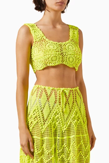 Maya Cropped Top in Crochet Cotton