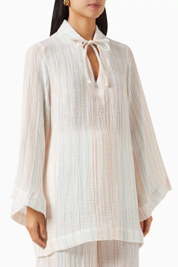 The Tunic Top in Striped Gauze