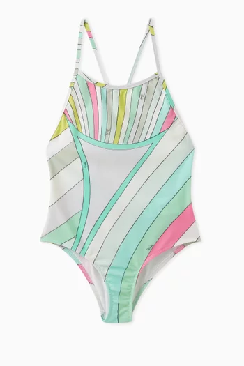 Abstract-print One-piece Swimsuit in Polyamide