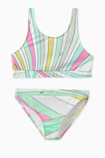 Abstract-print Two-piece Swimsuit in Polyamide