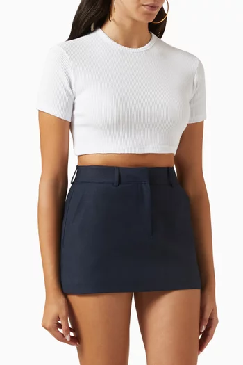 Nico Ribbed Crop Top in Cotton-blend Knit