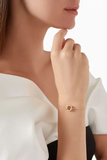 Vera Diamond & Citrine Bracelet in 18kt White Gold