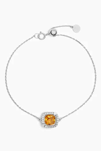 Vera Diamond & Citrine Bracelet in 18kt White Gold