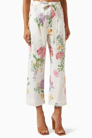 Mahir Floral-print Pants in Cotton-blend