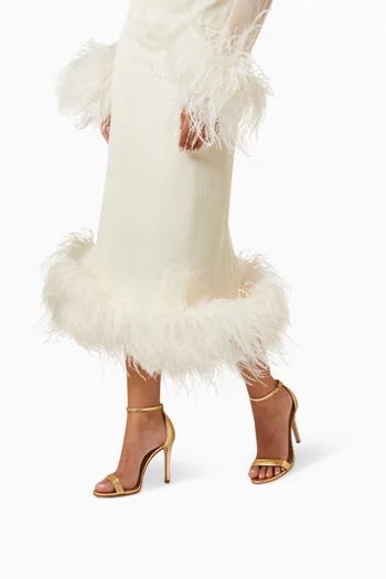 صندل جلد لامع بكعب رفيع 110 مم