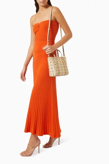 حقيبة يد آرين بسحّاب قنب مغلف بنقشة فيزيتوس