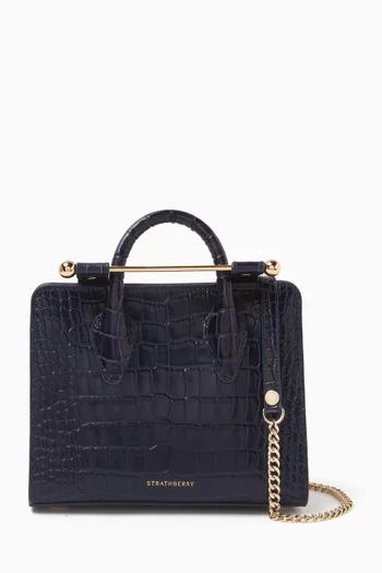 Nano Tote Bag in Croc-embossed Leather