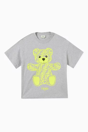 Teddy Bear-print T-shirt in Cotton