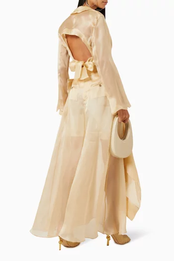 جاكيت بفتحات أورغندي