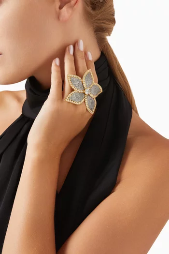 Lotus Crystal Ring in 24kt Gold-plated Bronze