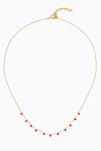 Delicate Charm Necklace in Gold-plated Brass