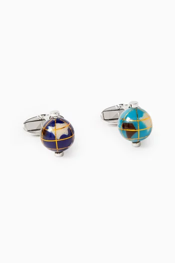 Globes Cufflinks in Stainless Steel